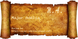 Major Adélia névjegykártya